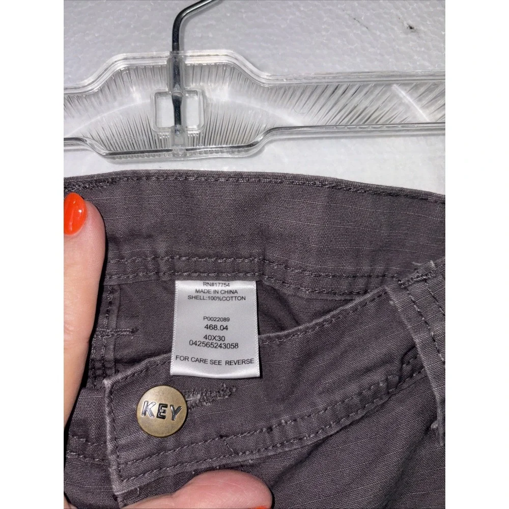 Key‎ Mens Carpenter Jeans 40X30 Double Knee Gray Work Pants Ripstop Outdoor